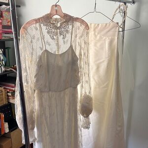 Vintage 1984 lace wedding dress, tea length